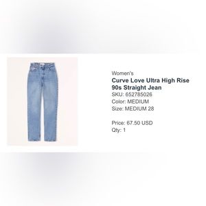 Abercrombie 90’s straight ultra high rise
